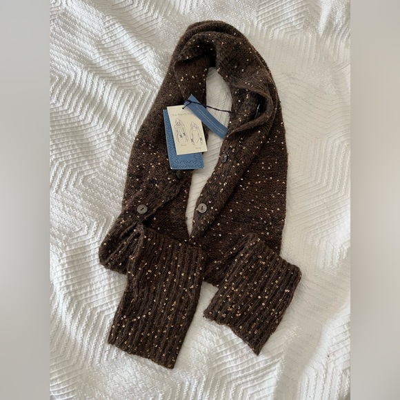 Vera Wang scarf shrug NEW with tags NWT brown sequins Simply Vera L large - Picture 7 of 13